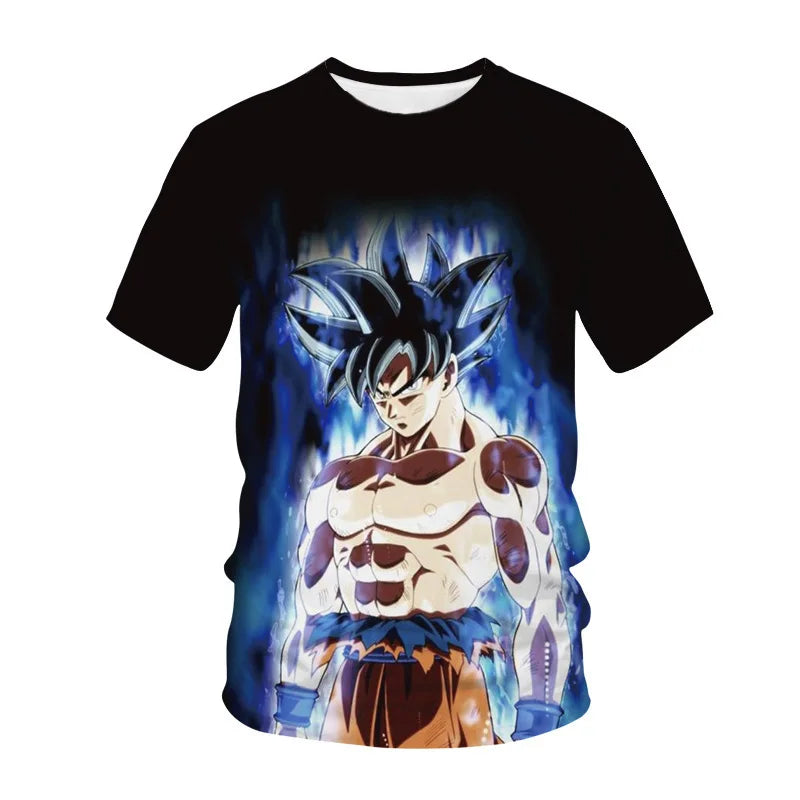 Vintage Dragon Ball Super Goku Super Saiyan Blue Beerus Dragon Balls Cosmic Galaxy 3D Print T-Shirt 2026 Summer Unisex Oversized