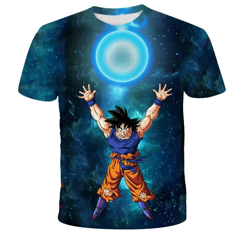 2026 Summer Dragon Ball T Shirt Kids Tops Tee Anime Figures Son Goku Super Saiyan T-shirt Boys T-shirts Children Short Sleeve