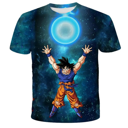 2026 Summer Dragon Ball T Shirt Kids Tops Tee Anime Figures Son Goku Super Saiyan T-shirt Boys T-shirts Children Short Sleeve