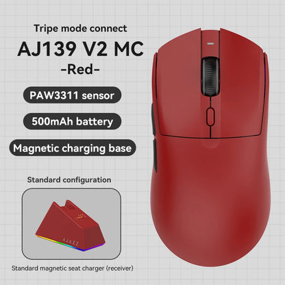 AJAZZ AJ139 Pro belaidė žaidimų pelė PMW3395/PAW3311, 26000 DPI ultralengva įkraunama belaidė žaidimų pelė, skirta kompiuteriui, nešiojamajam kompiuteriui ir e. sportui