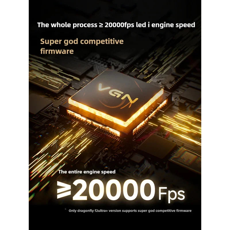 VGN Dragonfly F2 ProMax/Ultra e-sports gaming miš 42000DPI 0.125ms za Csgo latenciju, žični/bežični Dual 8K, 3 načina rada, PAW3395/3950