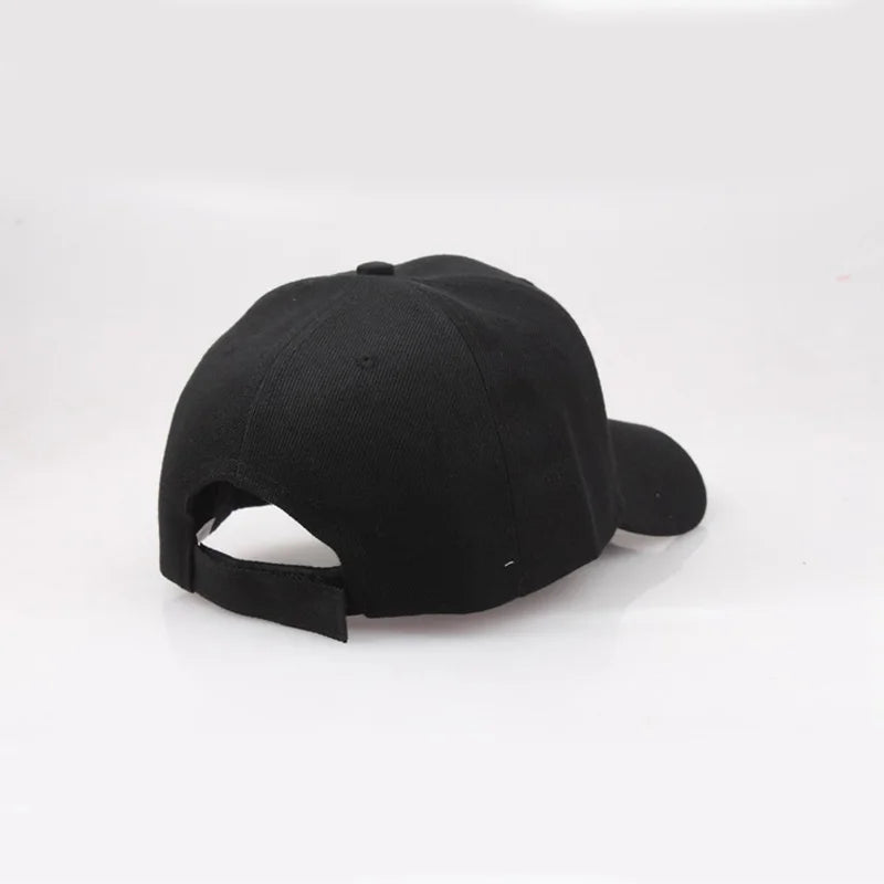 Czarna czapka bejsbolówka w jednolitym kolorze, snapback, casualowa czapka z daszkiem, dopasowana, hip-hop, dad hat, dla mężczyzn i kobiet, unisex