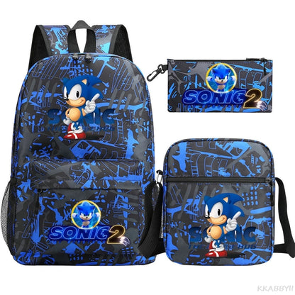 Sonic Backpacks Student School Bags for Teen Men Women Tote Bag Clutch Pocket Nylon Backpacks Travel Mochilas