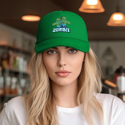 Czapki typu „trucker” dla dorosłych z motywem zombie, wrogich mobów, czapki baseballowe z siateczką, czapki poliestrowe, czapki przeciwsłoneczne, czapki golfowe z regulacją, czapki letnie