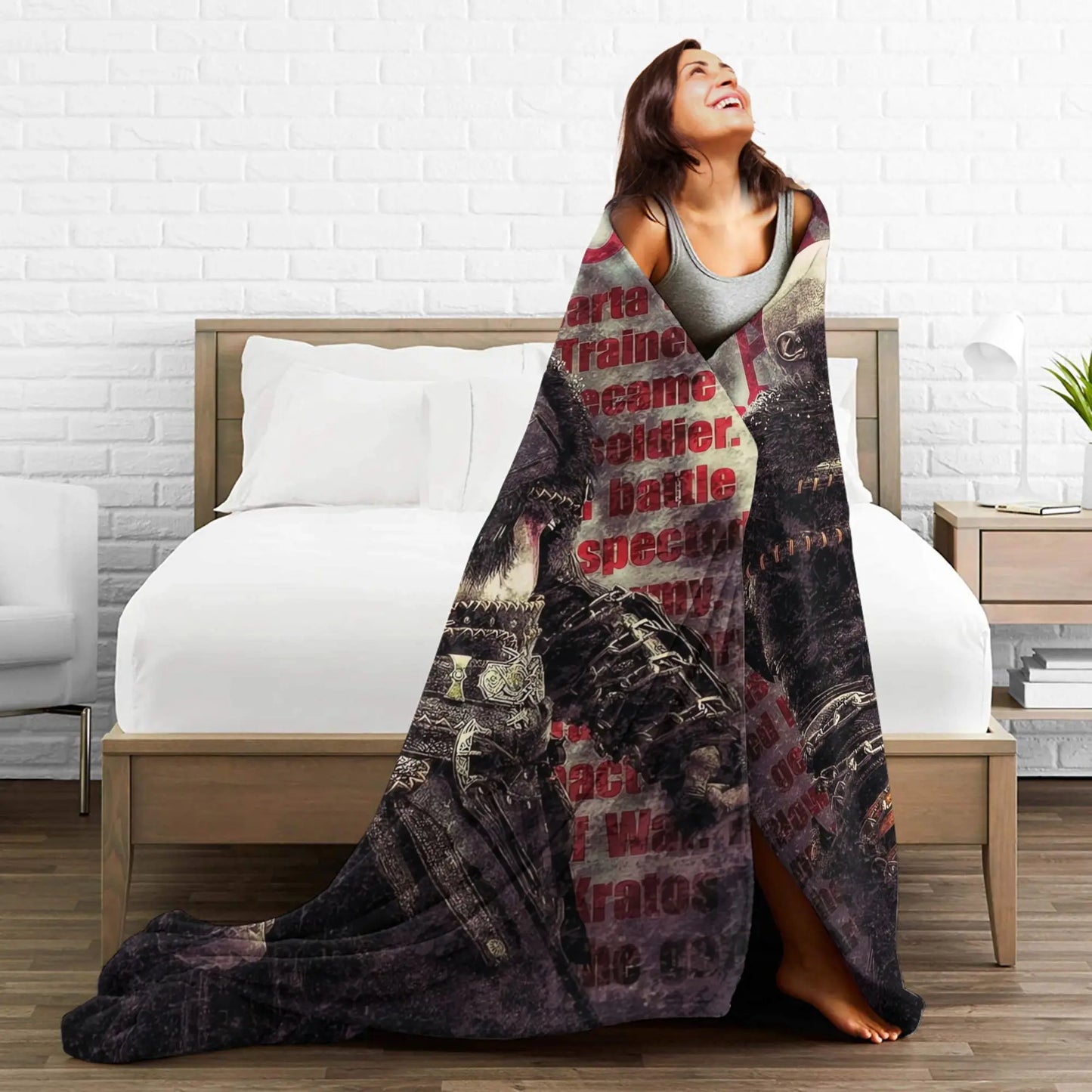 Super Soft Blanket Travel Office God of War Game Gamers Kratos Throw Blanket  Flannel Bedspread For Outdoor Sofa Bed Cover