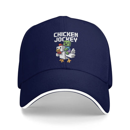 Czapki z daszkiem z motywem „Chicken Jockey Zombie Pixel Art Zombie Movie” dla mężczyzn i kobiet – czapki typu trucker do ćwiczeń na świeżym powietrzu, czapki przeciwsłoneczne z regulacją