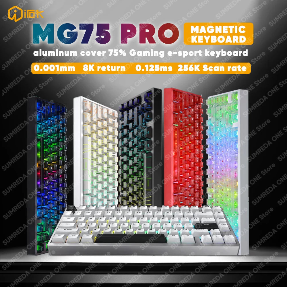 IROK MG75 Pro MG75 Max Aluminum Magnetic Gaming computer Mechanical Keyboard 75% Rapid Trigger 8K RGB Hotswap Gamer Keeyboard