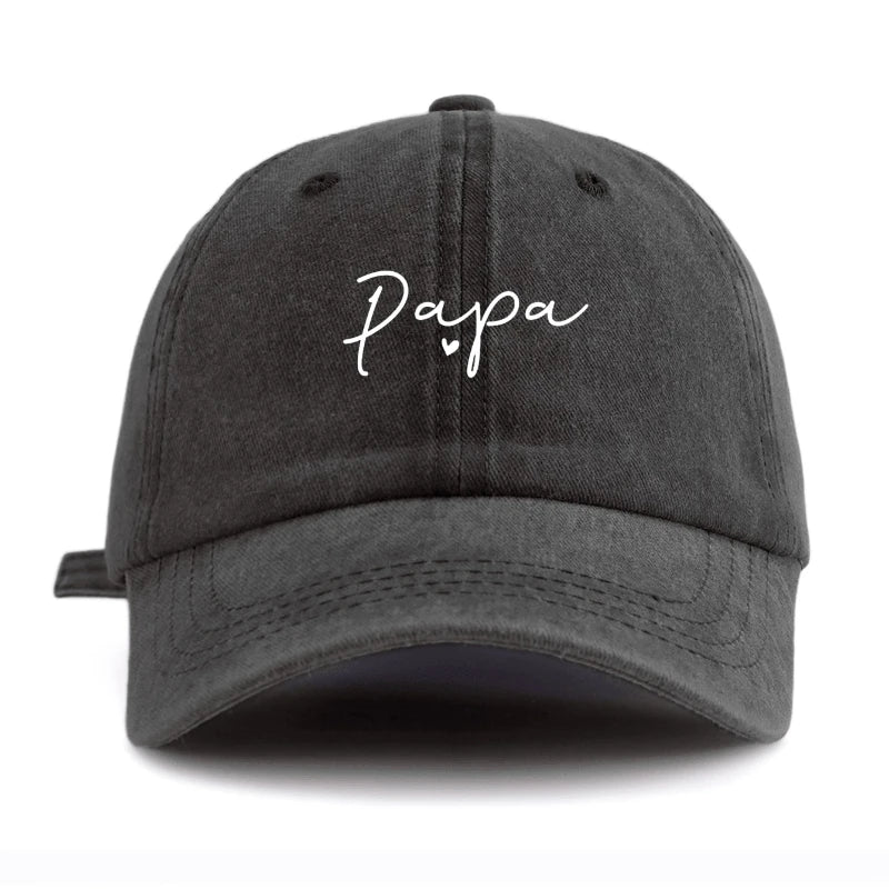 1 szt. Czapka baseballowa PAPA z nadrukiem w stylu „washed”, klasyczna, codzienna, retro, regulowana, lekka, chroniąca przed słońcem, uniwersalna czapka dla kierowców do codziennego noszenia