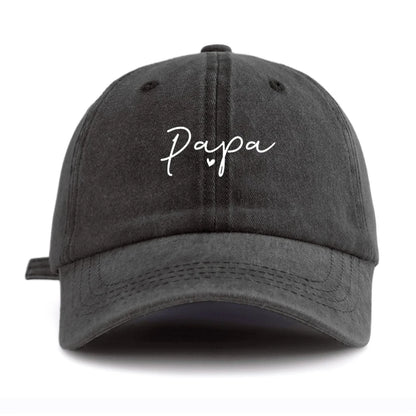 1 szt. Czapka baseballowa PAPA z nadrukiem w stylu „washed”, klasyczna, codzienna, retro, regulowana, lekka, chroniąca przed słońcem, uniwersalna czapka dla kierowców do codziennego noszenia