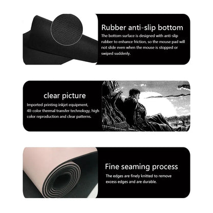 Game God Of War Kratos Mousepad Large Keyboard Desk Mat Gaming Mouse Pad LockEdge Non-slip Mat