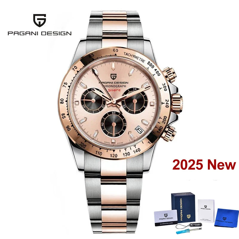 PAGANI DESIGN 2026 New Sport Chronograph Top Brand Luxury Quartz Watch For Men Sapphire crystal  Automatic Date Wrist watch Men