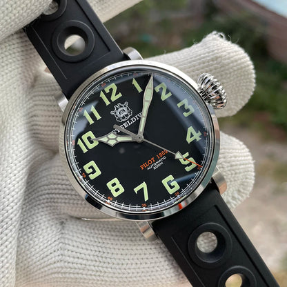 STEELDIVE SD1903 Big 46.5mm Steel Case C3 Luminous 200M Waterproof Sapphire Glass with AR Coating NH35 Mechanical Men Watches