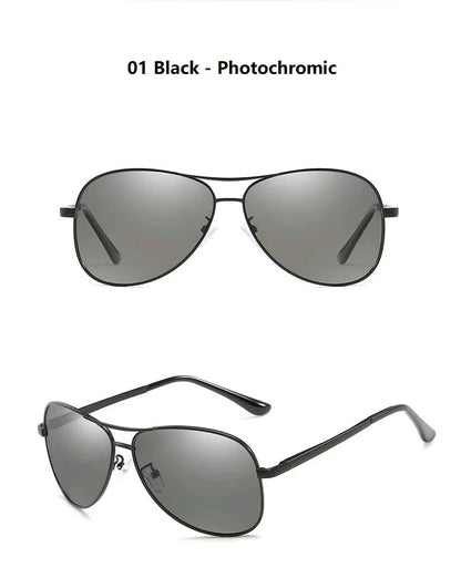 Luxury Photochromic Pilot Polarized Sunglasses Men Women Driving Chameleon Sun Glasses Change Color Day And Night UV400 Eyewear