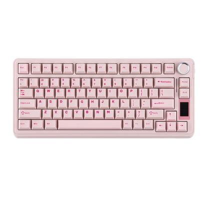 Teclado Mecânico Sem Fios EPOMAKER X AULA EA75 MAX 75% Layout ANSI US Hot-Swap Gasket com Fios/BT/2.4GHz com Ecrã e Botão Rotativo