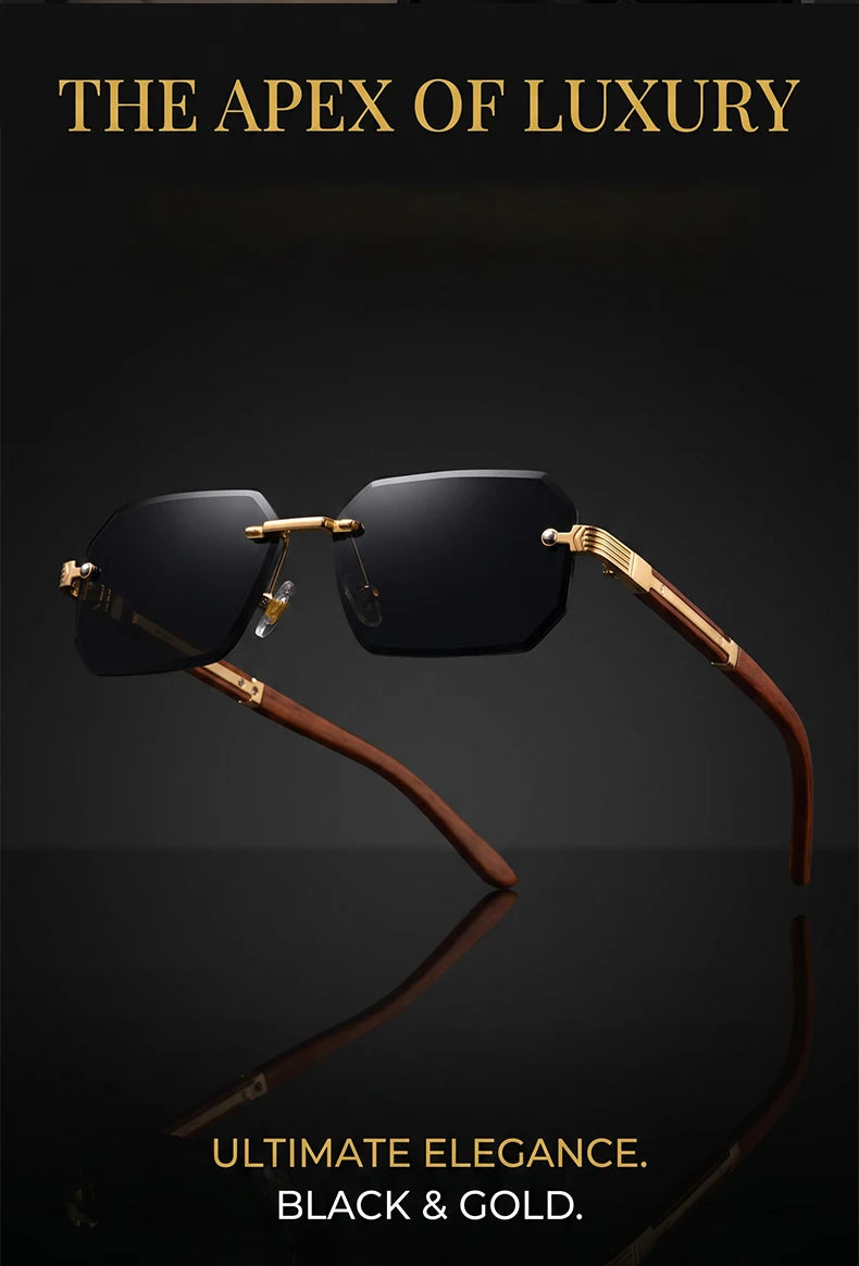 Vintage Punk Rectangle Rimless Sunglasses Men 2026 Luxury Brand Geometric Polygon Sun Glasses Male Trendy Square Shades Eyewear