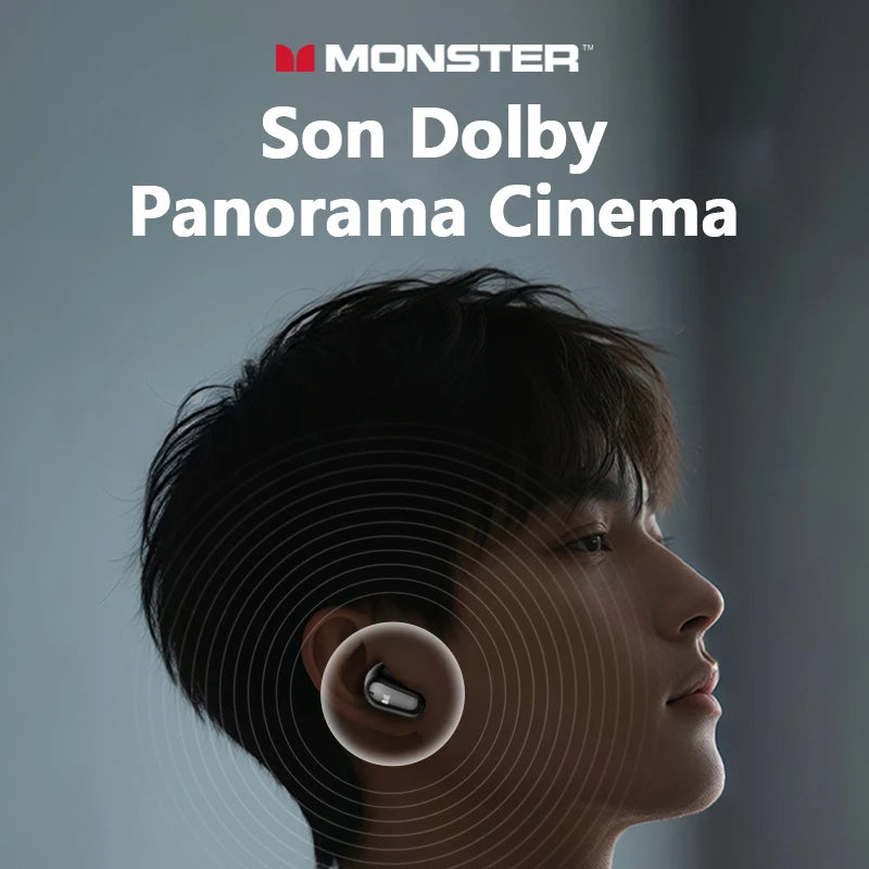 Monster MQT52 Bluetooth 5.4 Wireless Earphones Gaming Headphones with Mic, HiFi Stereo Sound True Wireless Earbuds, Low Latency Bluetooth 5.4 Earphones with 24H Battery Life