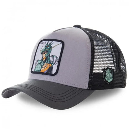 Saint Seiya pamut anime rajzfilm snapback pamut baseball sapka férfiak nők hiphop apa hálós teherautós sapka dropshipping