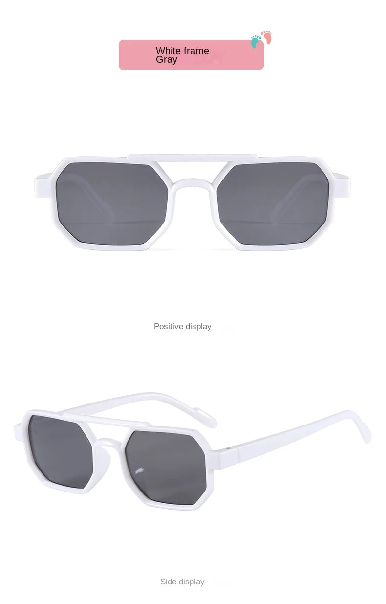 Children’s Sunglasses Vintage Double-beam Sun Glasses UV400 Outdoor Girl Boy Fashion Glasses Classic Square Kids Sunglasses