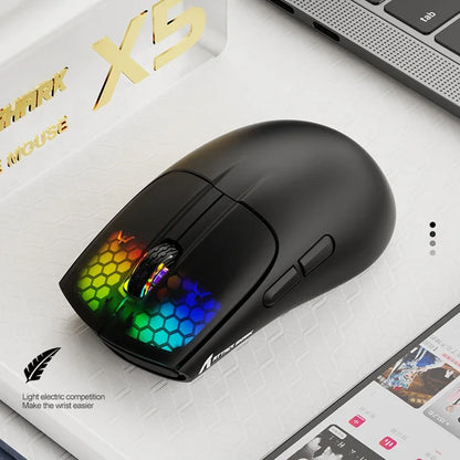 ATTACK SHARK X5 Wireless Gaming Mouse, 49g Tri-Mode Bluetooth Gaming Mouse with PixArt Optical Sensor, RGB Rechargeable Gaming Mouse for PC, Mac & Windows