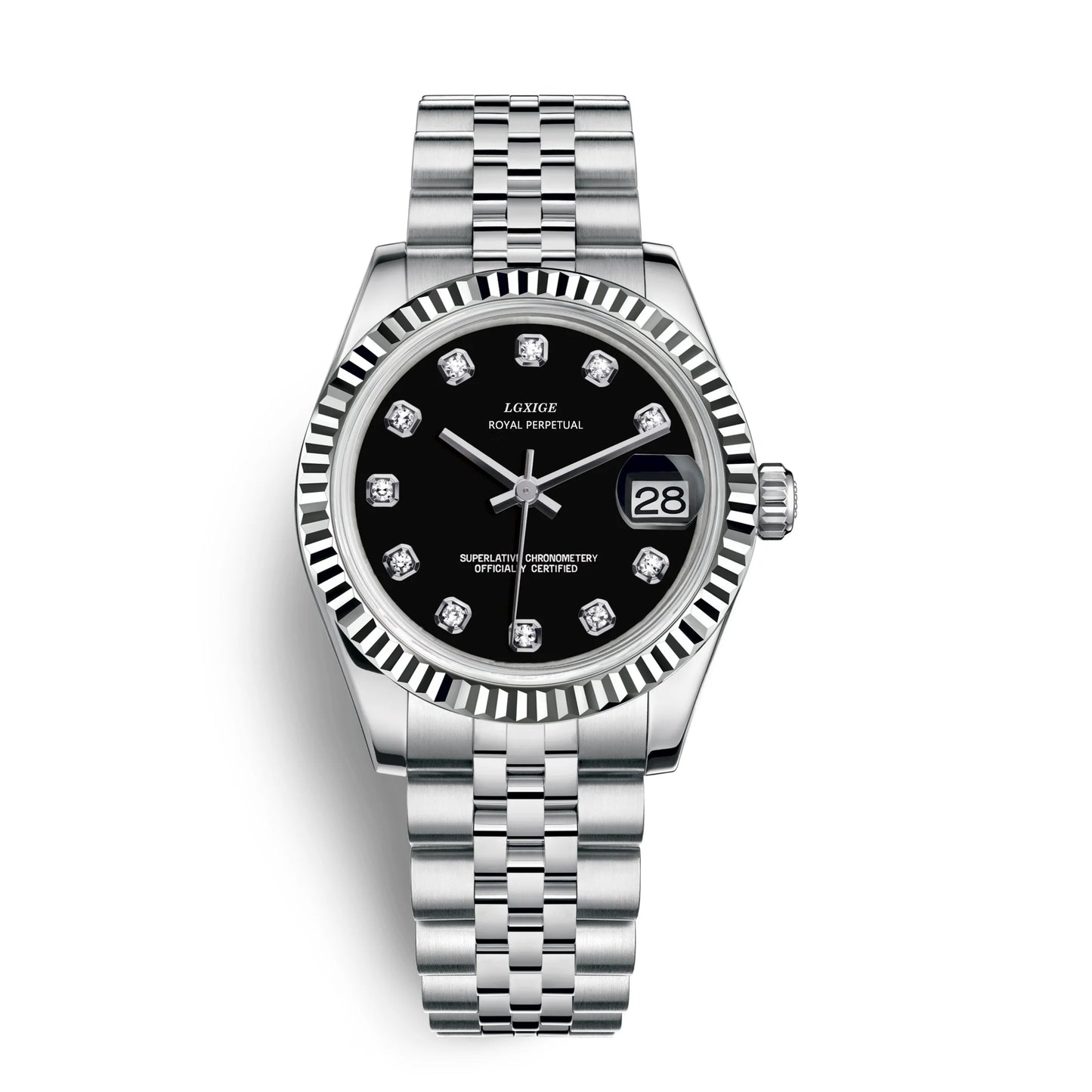 LGXIGE Quartz Elegant Dress Wristwatch Luxury Stainless Steel Waterproof Watch For Women Date Display Original Woman Wrist Watch