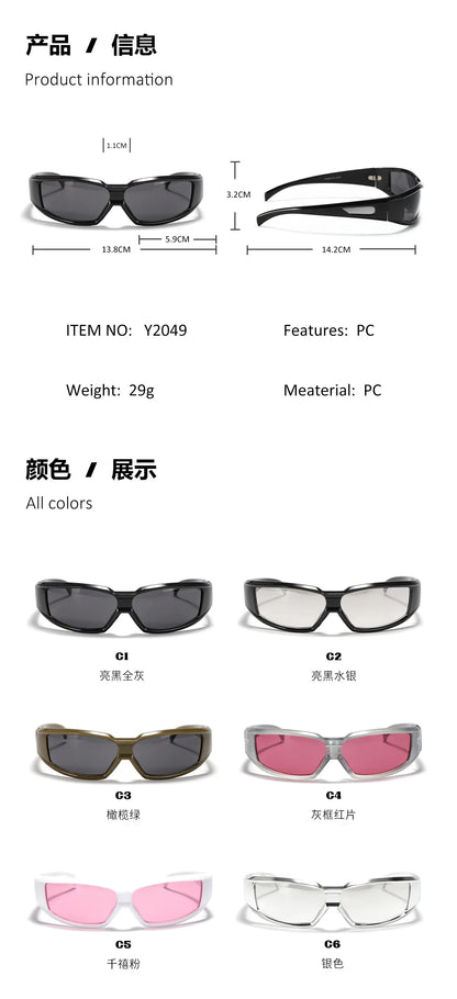KLASSNUM Women Y2k Glasses Men 2026 Trendy New Sunglasses Future Sense Of Technology Girls Silver Pink Sunglasses UV400 Eyewear