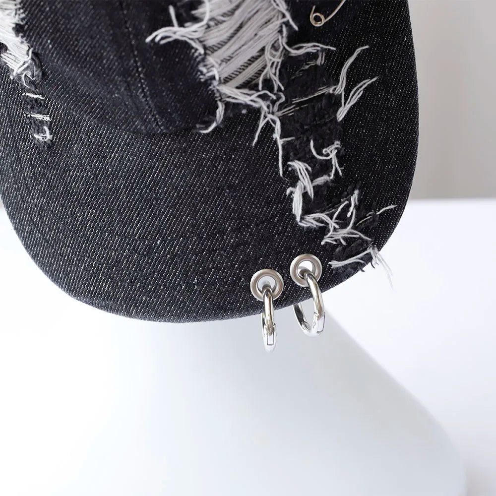 y2k Hot Girl Graffiti Jeans Rabbit Ears Cowboy Baseball Hat Wash Graffiti Hip Hop Cap Women Men Party Team Baseball Cap