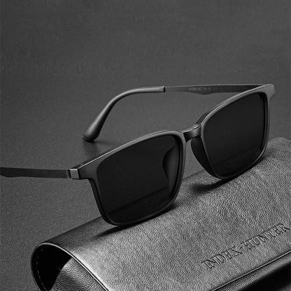 LOERHUNAR High Quality Square Frame TR90 Pure Titanium Myopia Sunglasses for Men Woman UV400 Sunshade Driving Fishing Sunglasses