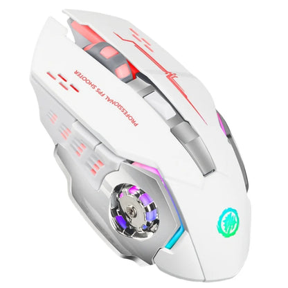 Dobíjecí bezdrátová herní myš pro počítač, tichá Bluetooth myš USB, mechanická e-sportovní podsvícená PC Gamer myš pro počítač