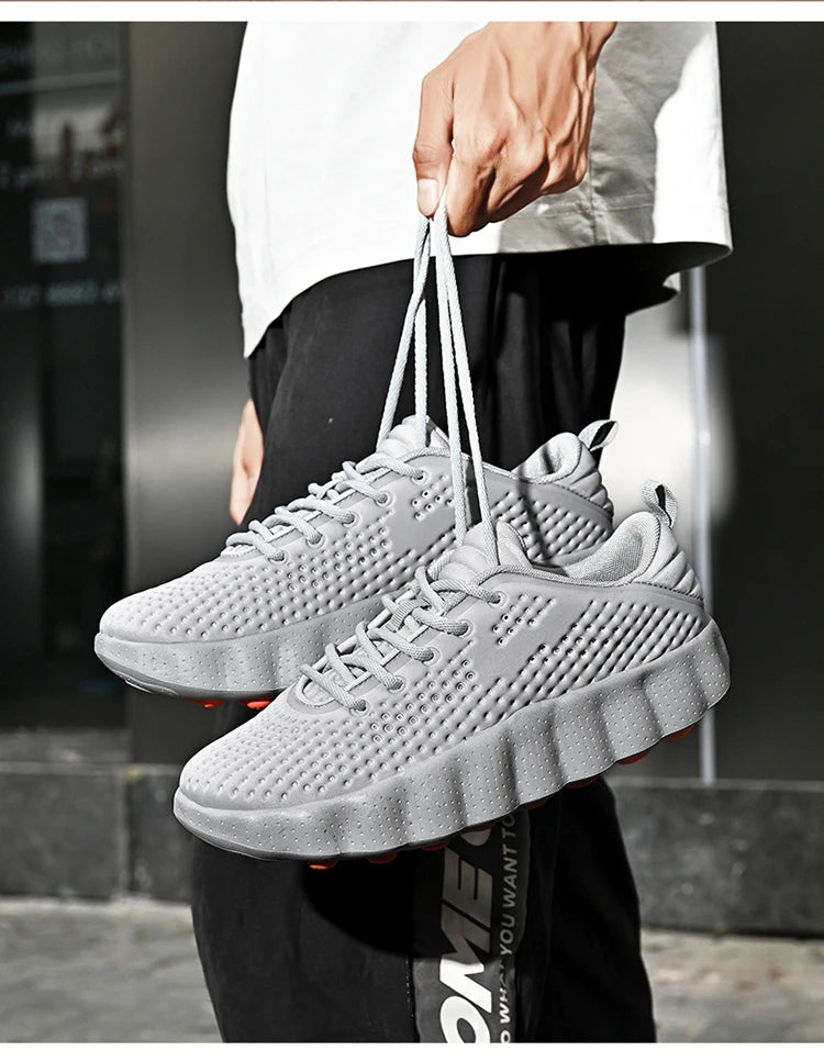 Men's Comfortable Casual Sneakers with Foot Sensing Massage Technology Women's Sports Breathable Lightweight Training Shoes