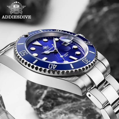 ADDIESDIVE Luxus-Automatikuhr für Herren 8215 Mechanische Uhr BGW9 Leuchtend Saphirglas Taucheruhr für Herren Analoguhr AD2503