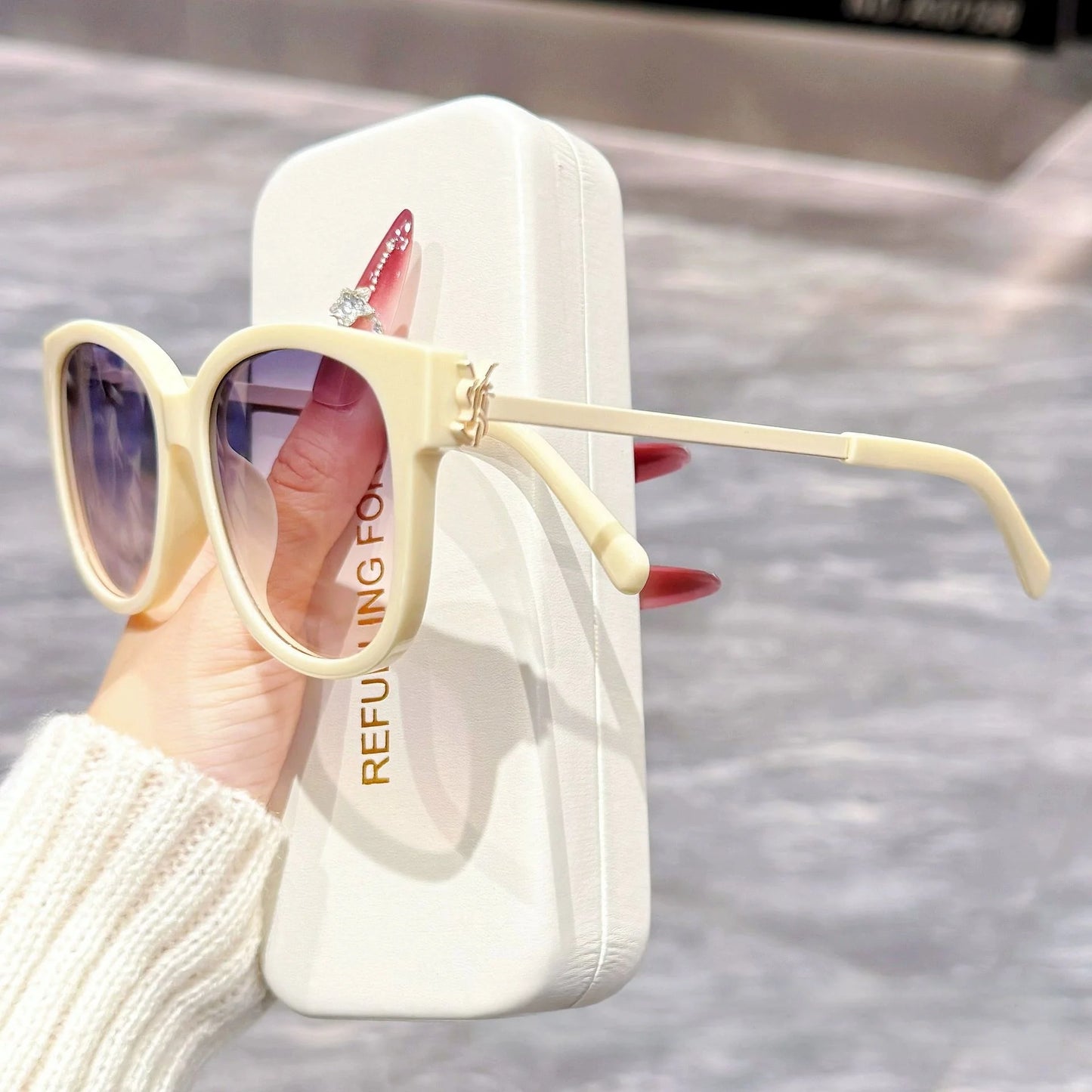 New Korean Style Square and Round Frame Casual Commuting Fashion Sunglasses for Women DS-8235