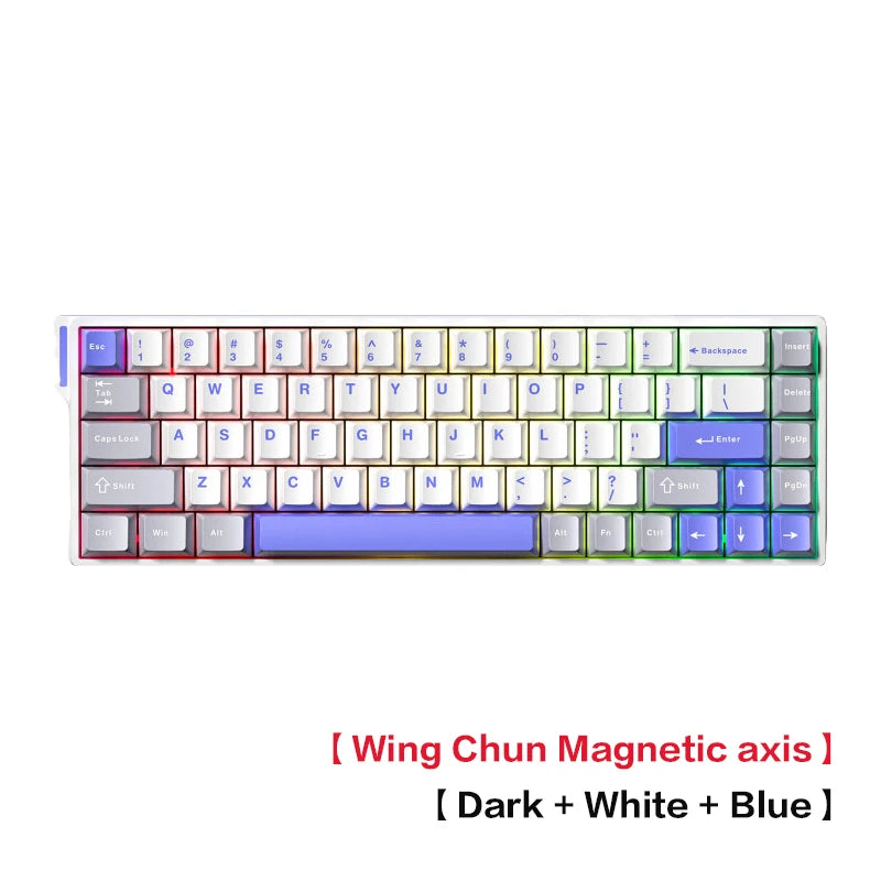 Teclado AULA WIN 68 HE de eixo magnético RT, teclado mecânico gaming com fios, taxa de polling 8K, teclas totalmente hot-swappable