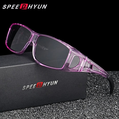 SPEEDHYUN Fit Over Wrap Sunglasses Men Women Anti Glare Night Vision UV400 Protection Driving Sport Protective Glasses Eyewear