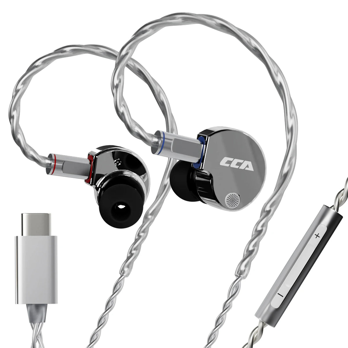 CCA Phoenix HiFi sluchátka s dynamickým měničem a membránou LCP, s potlačením hluku, vyměnitelným 2PIN kabelem, herní kabelová sluchátka