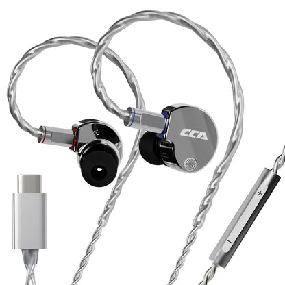CCA Phoenix HiFi sluchátka s dynamickým měničem a membránou LCP, s potlačením hluku, vyměnitelným 2PIN kabelem, herní kabelová sluchátka