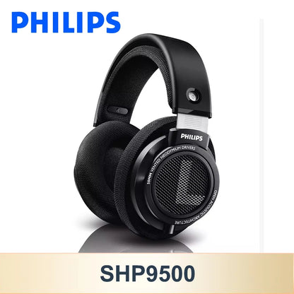 Philips SHP9500 HiFi Stereo Wired Headphones, 50mm Dynamic Driver Open-Back Headset for Gaming, Music, Study & Professional Audio