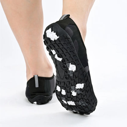 Oiaano wide toe man barefoot black shoes, woman sports sneaker unisex water booties, male aqua beach soft sole light breathable