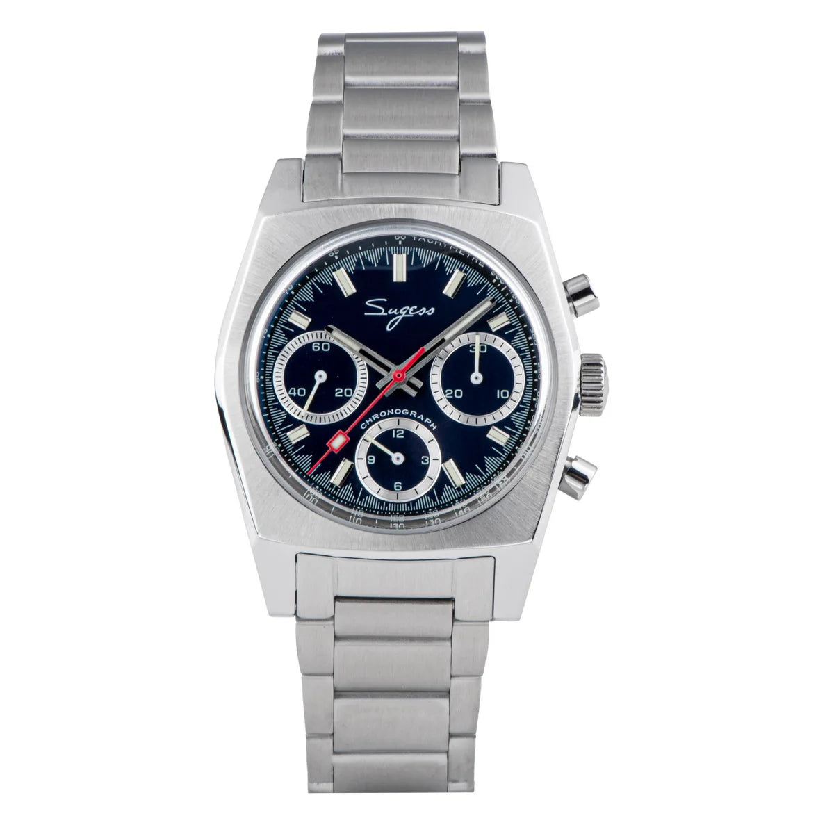 Sugess 37mm Men's Pilot Watches Original ST19 Chronograph Swanneck Mechanical Wristwatches Dome Sapphire Crystal Force Army 2024