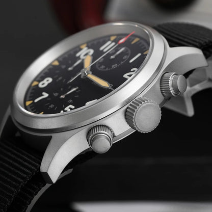 Militado ML1868KF Retro VK67 Quartz Chronograph Watch Stainless Steel Case 3 Dial Waterproof 100M  Multifunction Military Watch