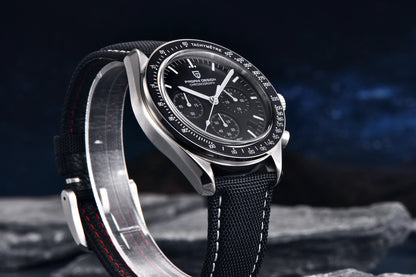 PAGANI DESIGN 2026 New Saturn Men's Watches Quartz Watch For Men Light Tan Sport Chronograph AR Sapphire Crystal Wrist Watch Men