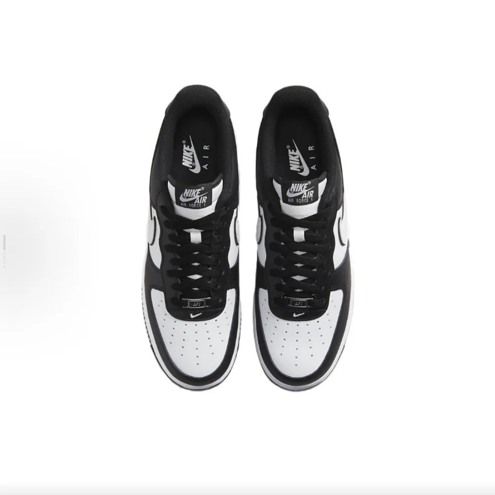 Nike Air Force 1 ”Panda” läder-sneakers, låga, unisex, vit/svart DV0788-001