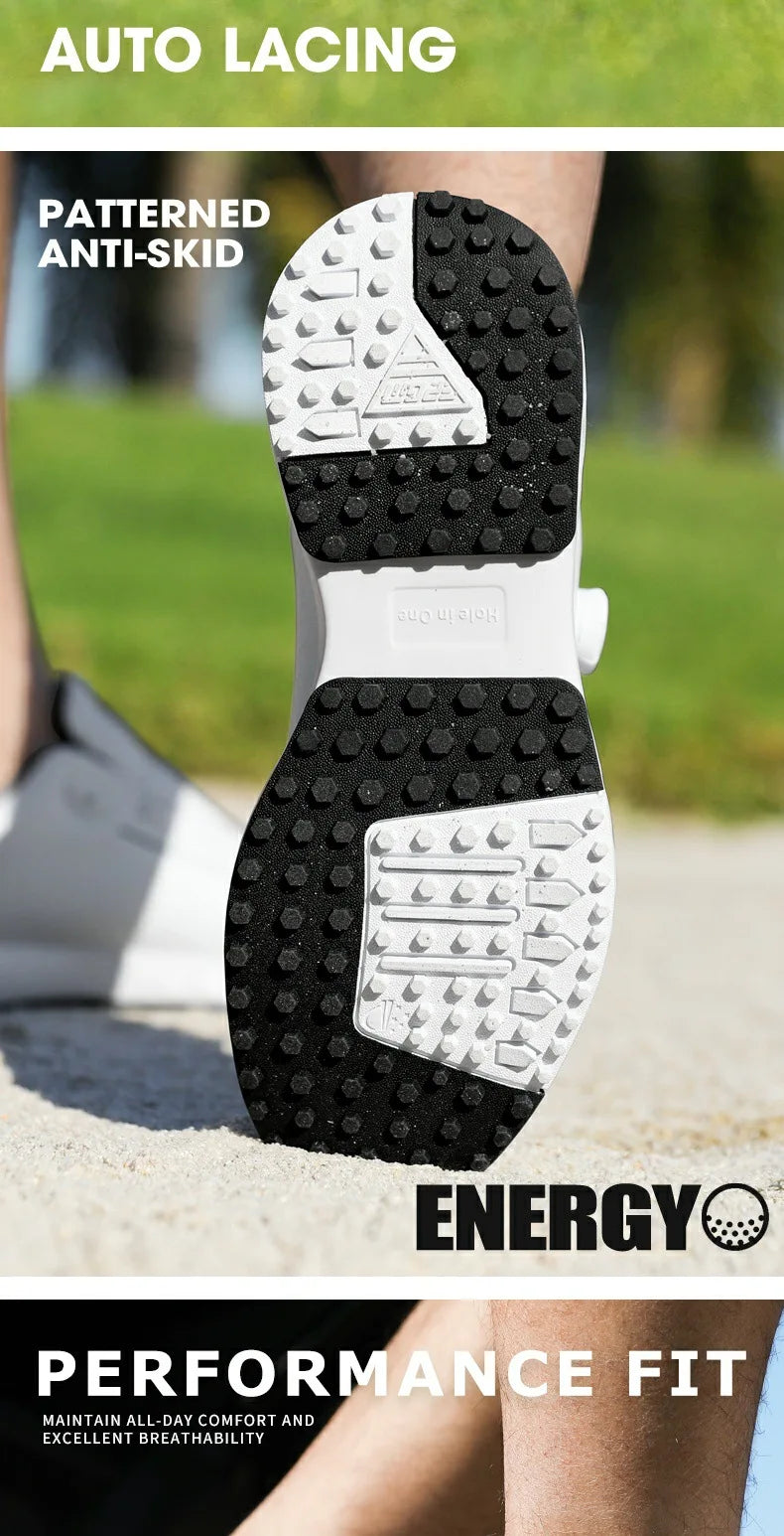 PGM golf-sneakers til herrer – komfortabel støddæmpning, drejeknap-snørebånd, vandtætte og skridsikre, med højdeøgning XZ408