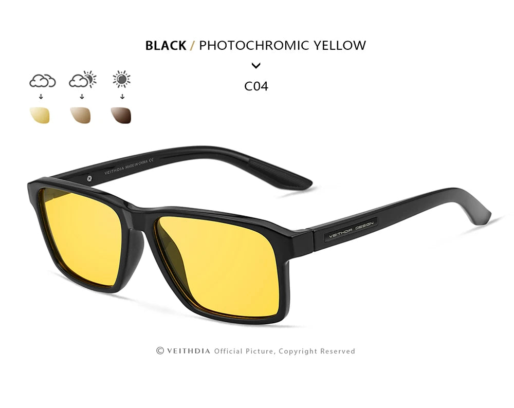 VEITHDIA Polarized UV400 Sunglasses Fashion Photochromic Gradient Mirror Lens Sports Driving Eyeglasses for Men And Women X7919