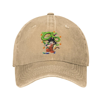 Retro Kamehameha Kid Goku Anime Baseball Caps Unisex Distressed Cotton Headwear Dragon Ball Outdoor Workouts Gift Hats Cap, produit gaming premium Fraquane