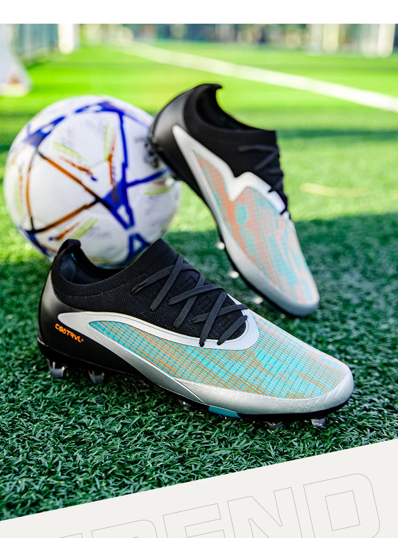Men New TF Football Boots Sneakers Society Field Resistant Adult Breathable Male Soccer Shoes Training Top Quality Studded