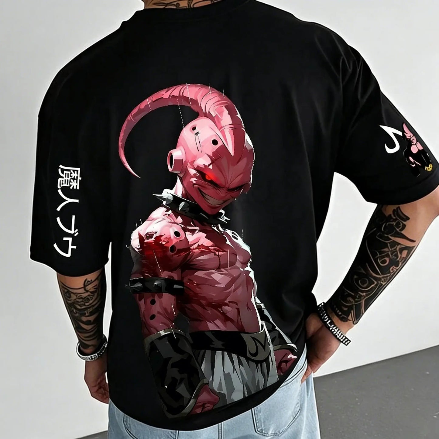 Dragon Ball Super Men's and Women's T-Shirts Majin Buu Anime Tee Summer Spring Boy's Oversize Short Sleeves Parent-child Outfits