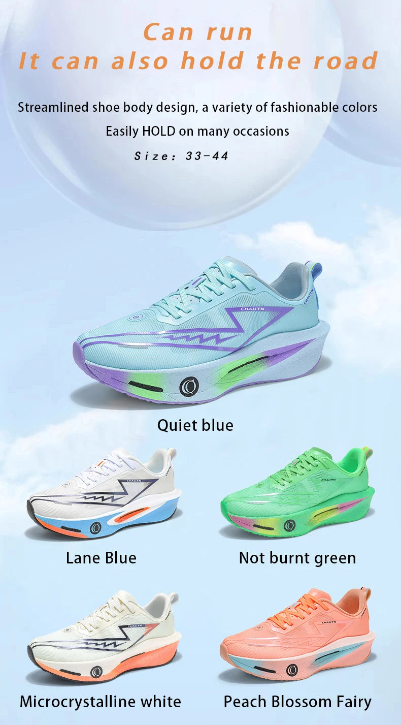 Men Running Shoes Speciality Carbon Plate Sports  Marathon Breathable Lightweight Women Comfortable Nonskid Chunta Sneakers