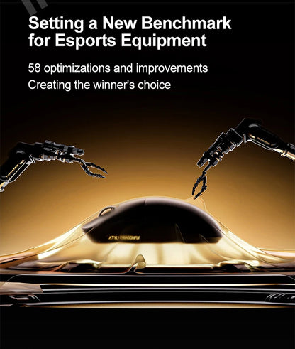 „ATK Dragonfly A9 Ultimate“ belaidė žaidimų pelė, „PAW3950 Ultra 8 kHz“ ergonomiška lengva žaidimų pelė, skirta FPS, e. sportui ir „CSGO“