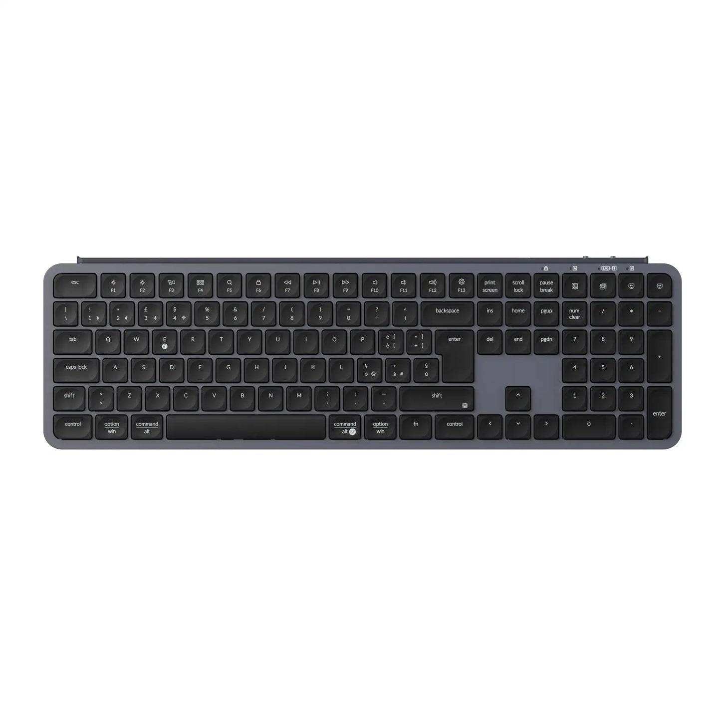 Teclado sem fios ultrafino Keychron B6 Pro com layout ISO, tamanho completo, portátil e leve, ligações 2.4GHz e Bluetooth