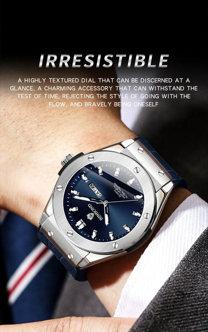 Man New Casual Business Leather Clock Men Luxury Watch Automatic Watches Mens Top Fashion Quartz Wristwatches Relojes De Hombre